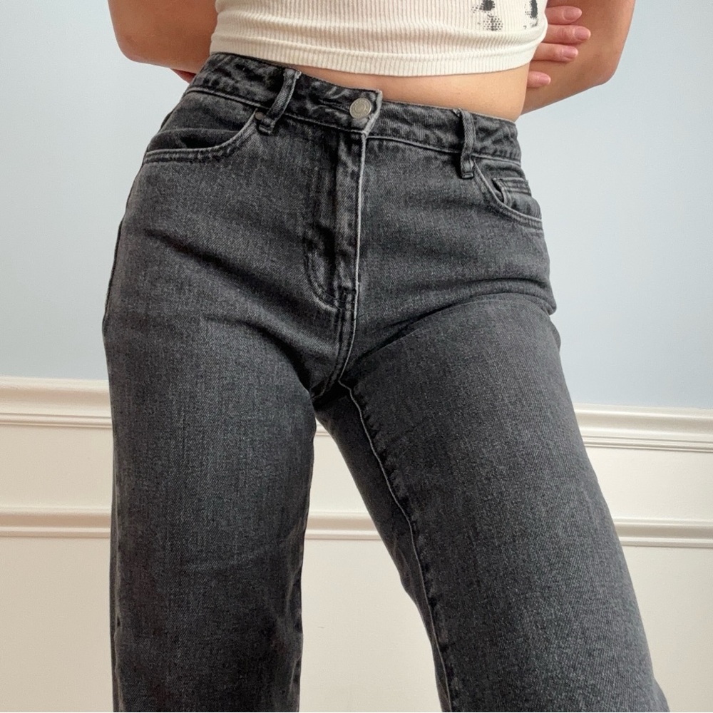 PacSun grey dark wash mom jeans